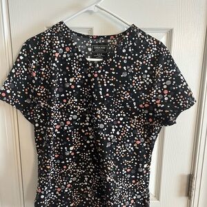 Cherokee Black Polka Dot Scrub Top
